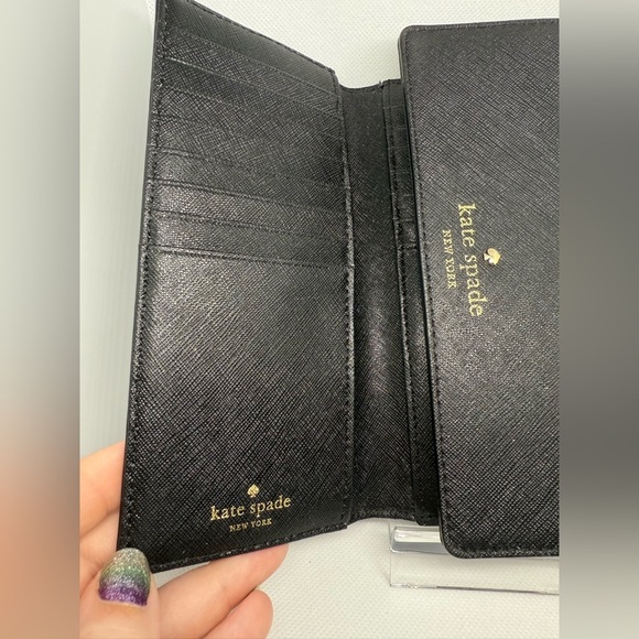 Kate Spade Black Clutch with Gold Accents - Picture 3 of 5